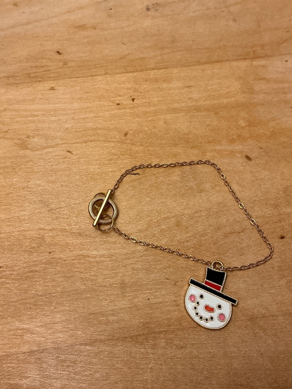 Snowman Holiday Gold tone Bracelet